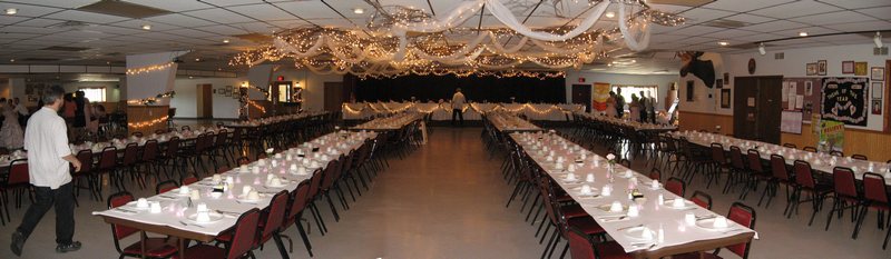 Banquet Hall decorated for a wedding