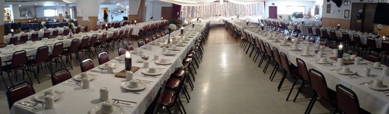 Banquet Hall decorated for a wedding